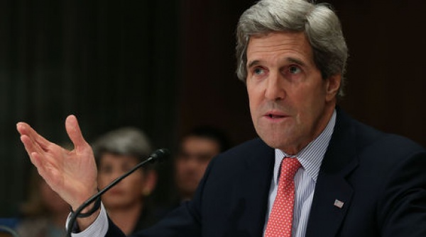 Secretario de Estado John Kerry en Cuba para la ceremonia oficial de reapertura de la embajada de Estados Unidos en La Habana. Foto AFP