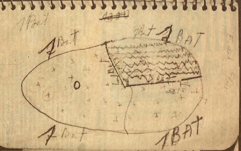 Croquis confeccionado por el Comandante en Jefe, el 5 de diciembre de 1960, en momentos en que desarrollaba su concepción estratégica dirigida a liquidar las bandas armadas en el Escambray. | foto: Cortesía del entrevistado