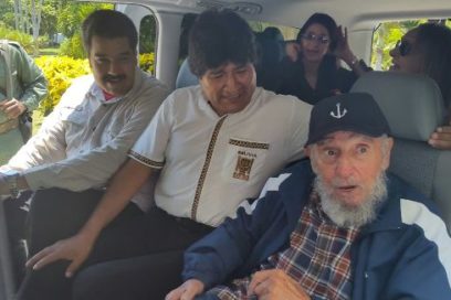 Fidel y Nicolás Maduro visitan sorpresivamente a Evo Morales