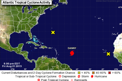 Huracán Danny alcanza la categoría 3