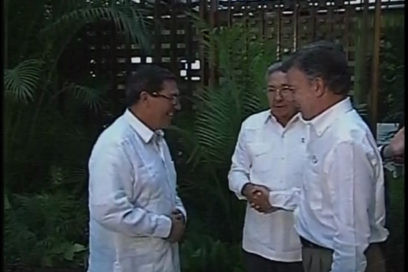 Raúl recibe a Santos, previo a acuerdo para la paz en Colombia