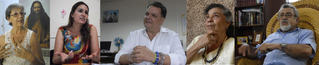 De izquierda a derecha, Alicia Nieto, Dámaris González, Enrique Alemán, Gloria Esperanza Reyes y Samuel Zagovalov. Fotos: Agustín Borrego