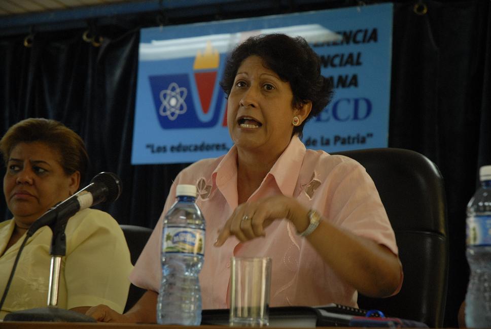 Ena Elsa Velázquez, ministra de Educación. Foto: Agustín Borrego Torres