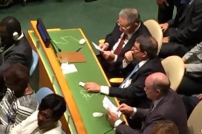 Presente Raúl en la ONU para escuchar discurso del Papa Francisco