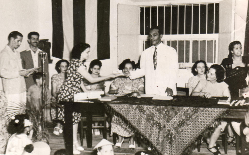 Aracelio en un acto de la escuela Margarito Iglesias, orgullo del sindicato.