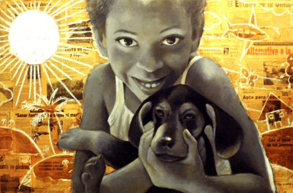 Amistades inocentes. Técnica mixta. 120x80 cm, 2010.