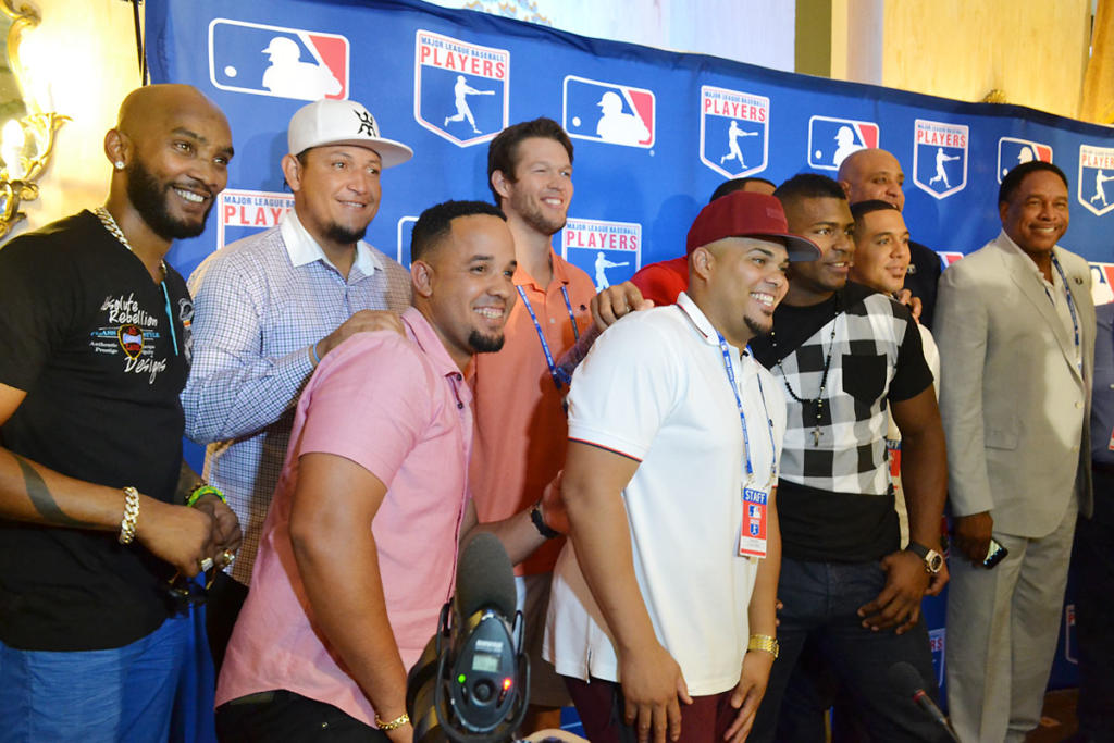 Jugadores de la MLB que forman parte de la delegación de la MLB que nos visita. Foto: Eddy Martin