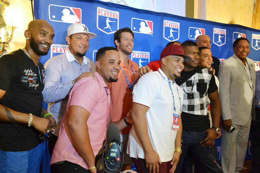 Jugadores de la MLB que forman parte de la delegación de la MLB que nos visita. Foto: Eddy Martin