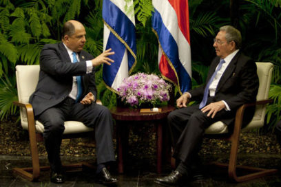 Presidente Raúl Castro recibió a su homólogo de Costa Rica