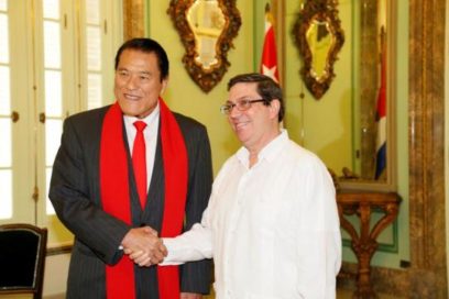 Recibe Canciller cubano a senador japonés