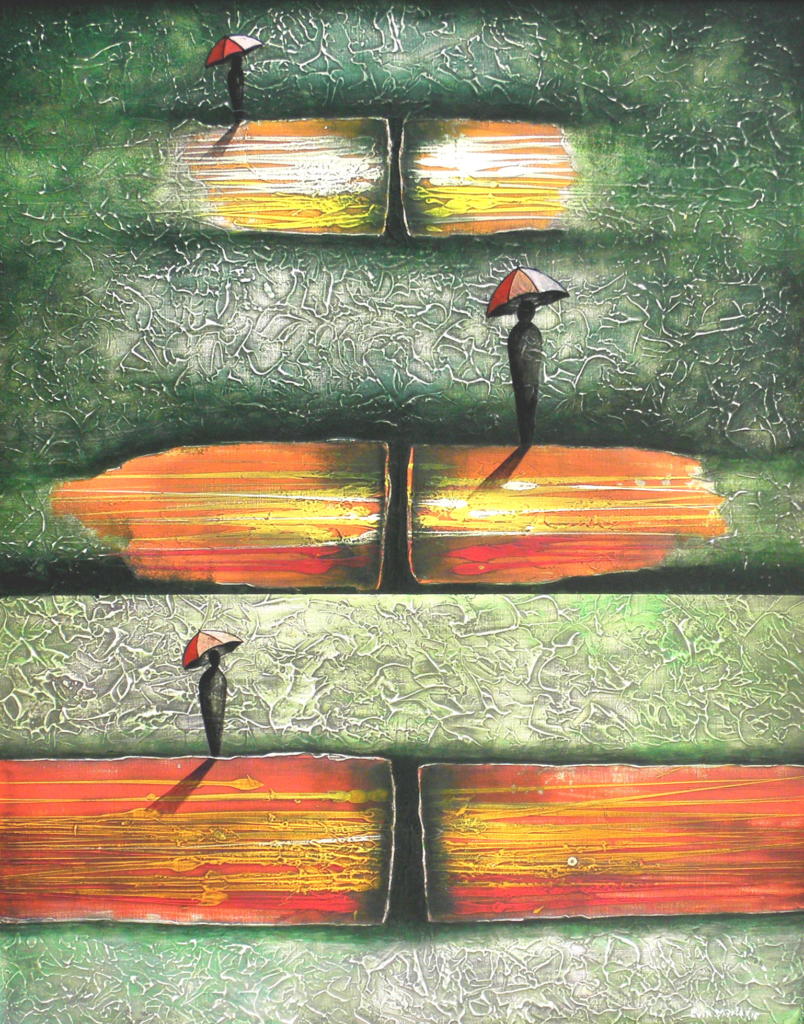 Pasos quebrados. Acrílico sobre lienzo. 80 x 100 cm. 2015.
