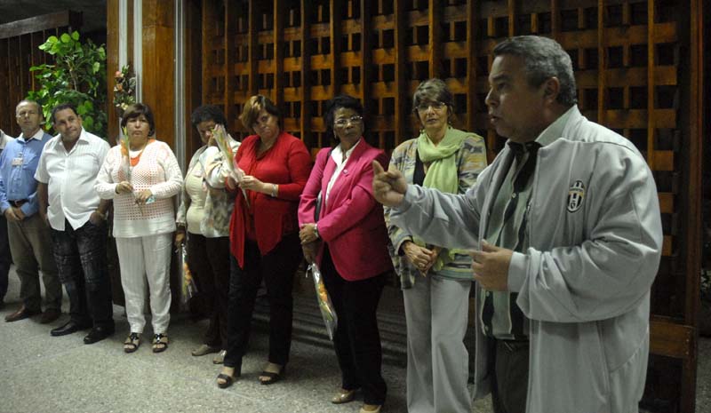 Ulises Guilarte De nacimiento, secretario general de la CTC, ponderó el desempeño de estos trabajadores en las acciones de control en las distintas dependencias de la CTC. Fotos: Agustín Borrego Torres