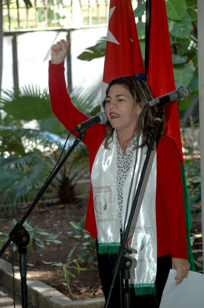 26 de Febrero del 2016 ICAP Acto Político-Cultural por el Aniversario 40 de la Proclamación de la República Árabe Saharauí Democrática en la imágen Kenia Serrano Puig Presidenta del INstituto Cubano de Amistad con los Pueblos (ICAP).Fotos: César A. Rodriguez.