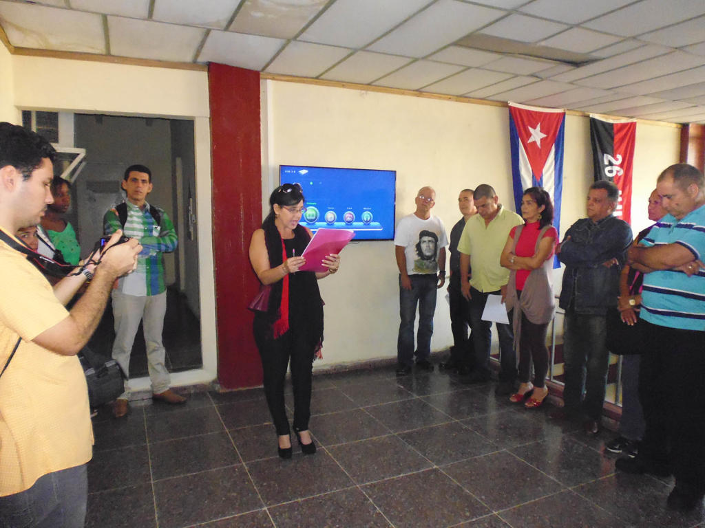 Los trabajadores de la Empresa de Proyectos de Arquitectura e Ingeniería de Pinar del Río iniciaron su jornada de actividades con vistas a cumplir este año cuatro décadas de existencia. Foto: Cortesía de la Empresa