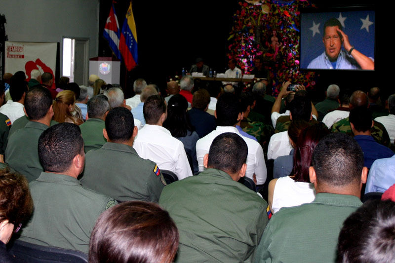Hugo Chávez Frías fue recordado en la sala Ernesto Guevara de la Casa de las Américas a tres años de su desaparición física. Foto: Cesar A. Rodríguez