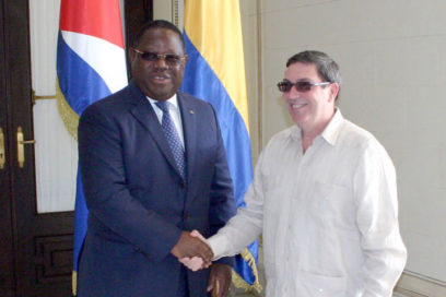 Bruno Rodríguez recibe al Canciller de Gabón