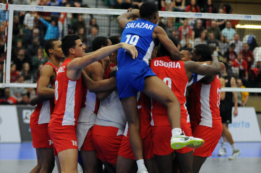 El equipo masculino de voleibol, única selección clasificada por Cuba para los Juegos Olímpicos de Río de Janeiro 2016.
