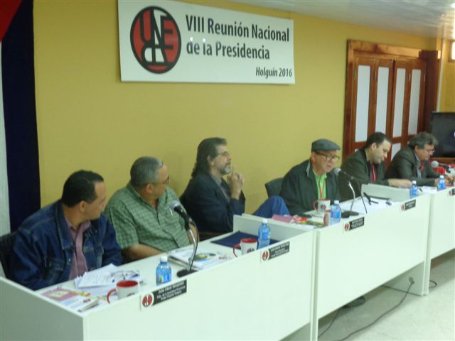 Presidencia de la Reunión Nacional de la Uneac. Foto de Manuel Valdés.