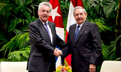 Raúl Castro recibe al presidente de Austria Heinz Fischer Cuba