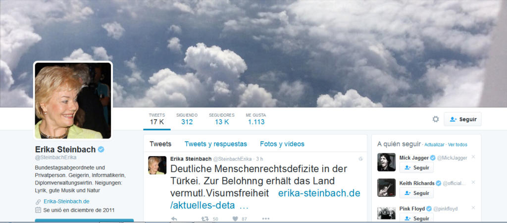 "Desde septiembre todo sin la conformidad del Parlamento. Como en una dictadura!", escribió Erika Steinbach, responsable de Derechos Humanos de la Unión (CDU y Unión Cristianosocial) en su cuenta de Twitter
