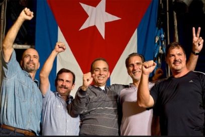 Los Cinco en la celebración de la victoria sobre el fascismo