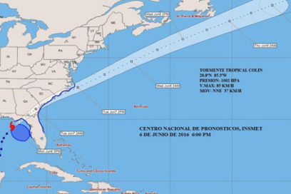 Colin penetrará en tierra esta noche por el noroeste de la Florida