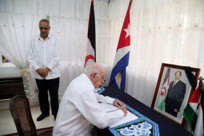 Firmó Machado Ventura libro de condolencias por el fallecimiento del Presidente saharaui