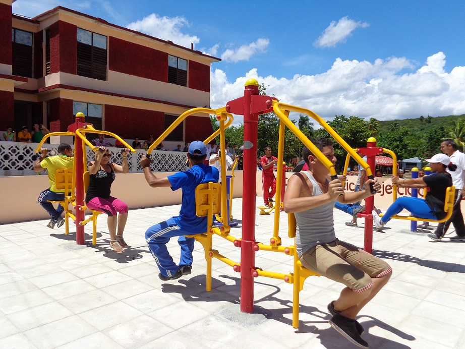 Gimnasio biosaludable de la comunidad La Nenita, de Guisa. Foto: Lianet Suárez Sánchez