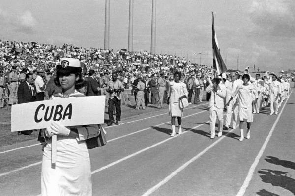 Desfile delegación cubana en los X Juegos Centroamericanos y del Caribe, celebrados en San Juan, Puerto Rico.