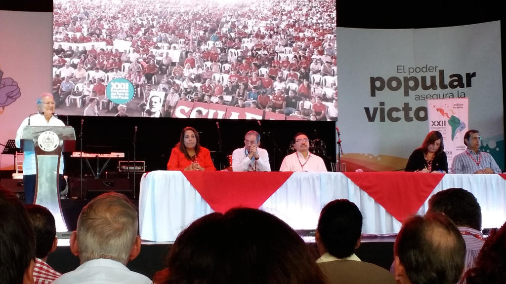 El presidente salvadoreño, Salvador Sánchez Cerén, asistió a la inauguración del XXII Encuentro del Foro de Sao Paulo. Foto: Alberto Nuñez 