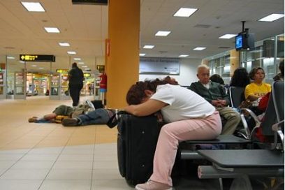 Tren de aterrizaje ponchado