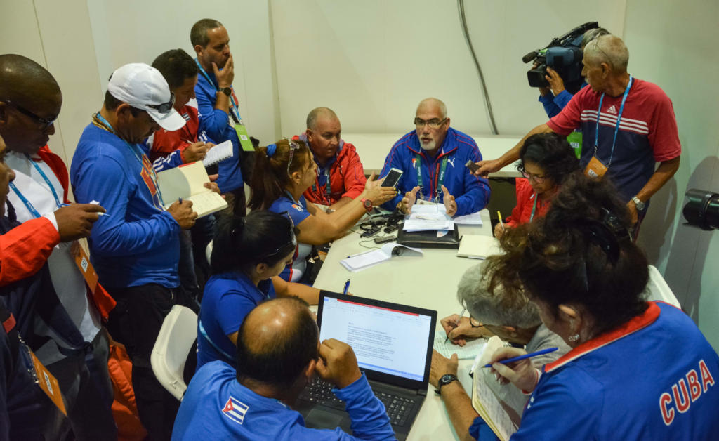 Antonio Becali, presidente del Instituto Nacional de Deportes, Educación Física y Recreación (INDER), ofreció declaraciones a la prensa cubana, acreditada en los XXXI Juegos Olímpicos en la ciudad de Rio de Janeiro, en Brasil, el 4 de agosto de 2016. ACN FOTO/Marcelino VÁZQUEZ HERNÁNDEZ