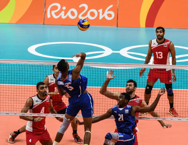 Juego de voleibol masculino entre Cuba y Egipto, en los XXXI Juegos Olímpicos de Rio de Janeiro, en el Coliseo Maracanazinho ACN FOTO/Marcelino VAZQUEZ HERNANDEZ
