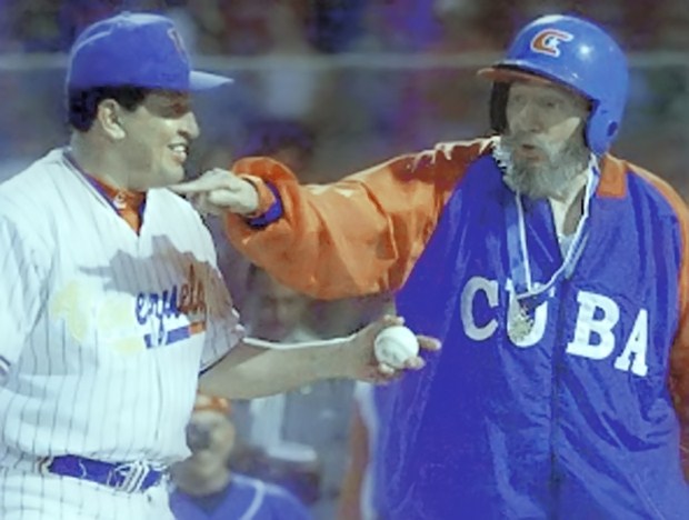 Fidel-y-Hugo-juego-de-béisbol