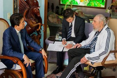 Fidel Castro Met Japanese Prime Minister Shinzo Abe