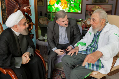 Amistoso encuentro entre el Presidente de Irán y el compañero Fidel