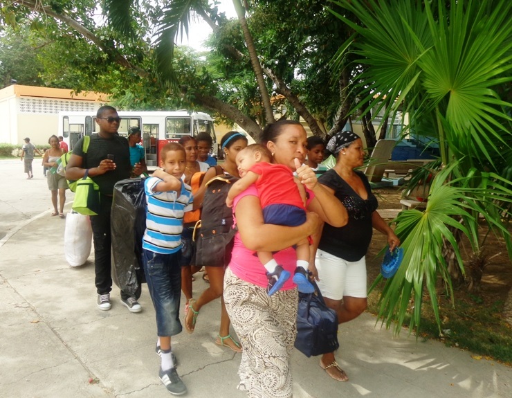 Llegada de evacuados