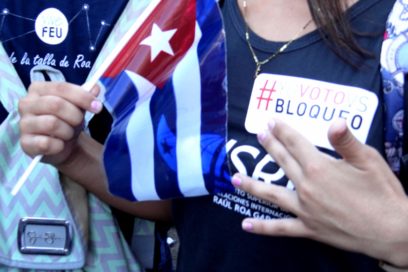Universitarios cubanos contra el bloqueo (+Fotos)