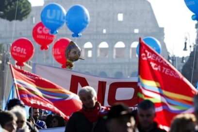 Más de un millón 300 mil trabajadores italianos en huelga