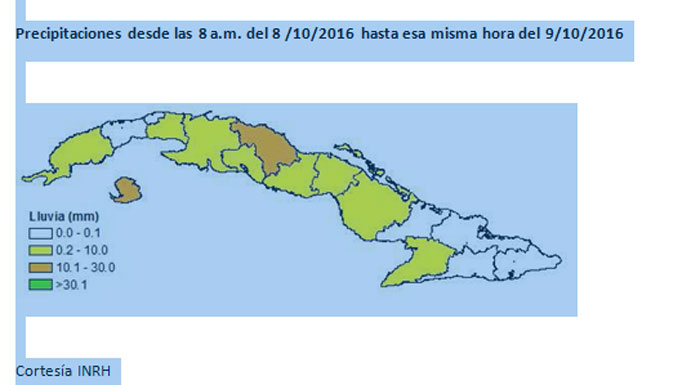 Acumulado precipitaciones este domingo