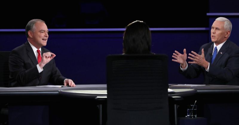 Momentos finales del debate entre los candidatos a vicepresidentes.