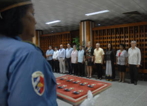 Jorge Lezcano Pérez, quien ocupó el cargo de secretario general del SNTAP al momento de su fundación, se encontraba presente en el acto junto a otros dirigentes sindicales e invitados. Foto: Agustín Borrego Torres