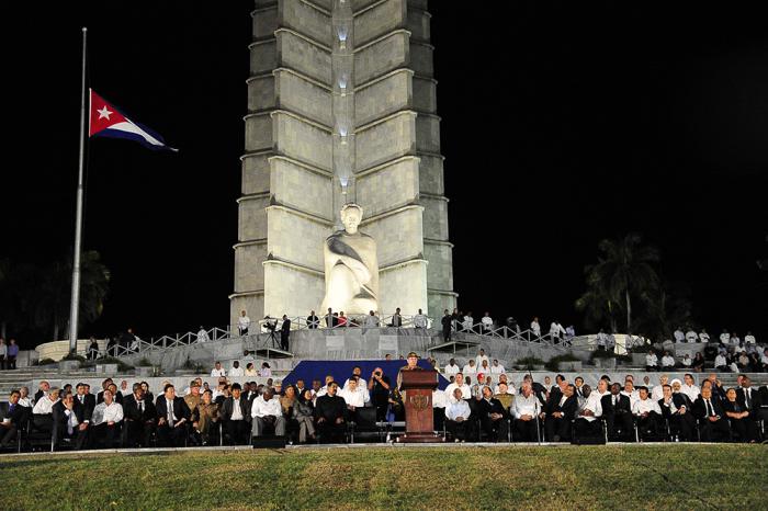 Mass meeting in Havana's José Martí Plaza de la Revolución, to honor the memory of the historic leader of the Cuban Revolution, Fidel Castro Ruz. Photo: Estudio Revolución