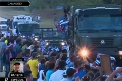 Llega a la ciudad de Camagüey cortejo fúnebre con cenizas de Fidel