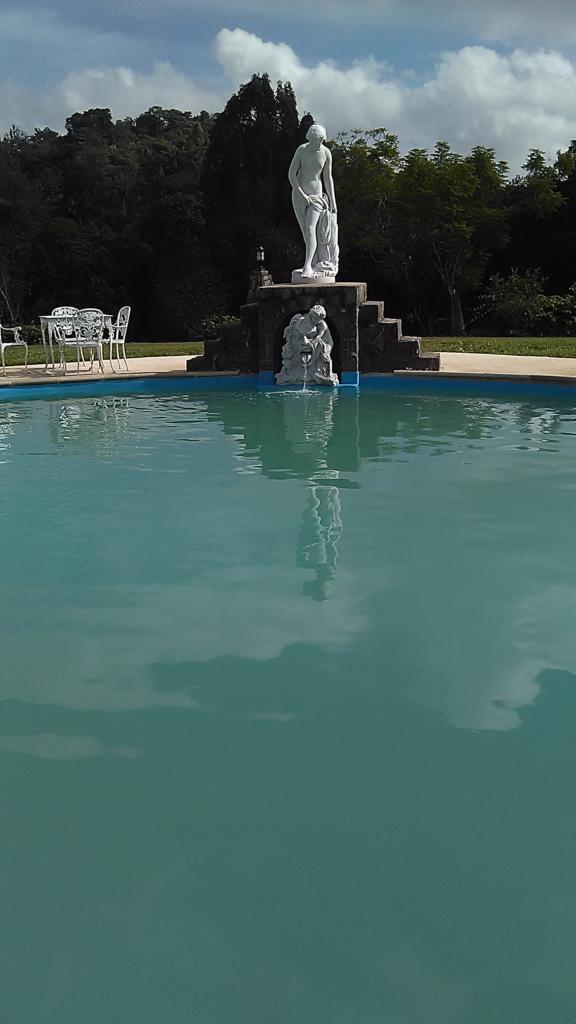 Según el Registro Provincial de Bienes Culturales, el patrimonio existente en La Güira, asciende a más de 110 piezas; entre ellas la Afrodita, de la foto, totalmente restaurada por Fidias, instalada en una de las piscinas. Foto: EMCG Los Palacios