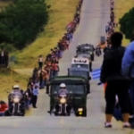 Caravana del cortejo fúnebre por Sancti Spiritus / Fotos: Tomadas de ACN