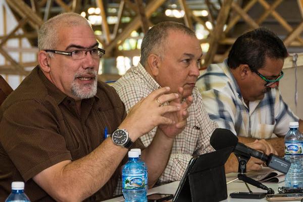 El presidente del INDER, Antonio Becali, en el encuentro con la prensa especializada en Expocuba. FOTO: Marcelino VAZQUEZ HERNANDEZ