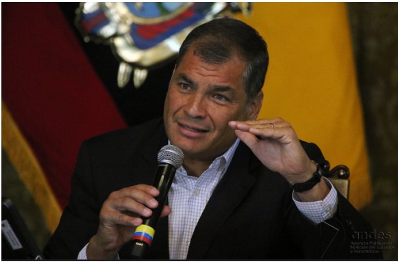 El mandatario saliente subrayó el triunfo alcanzado hasta ahora por la dupla de su partido. Foto: Tomada de andes.info.ec