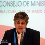 Ana Teresa Igarza, directora general de la oficina de la Zona de Desarrollo el Mariel (ZDEM),ofrecen declaraciones a la prensa, en el contexto del encuentro de altos funcionarios, como antesala de la XXII Reunión Ordinaria del Consejo de Ministros de la Asociación de Estados del Caribe (AEC), en el Hotel Habana Libre, en La Habana, el 9 de marzo de 2017. Foto: Joaquín Hernández Mena / Trabajadores