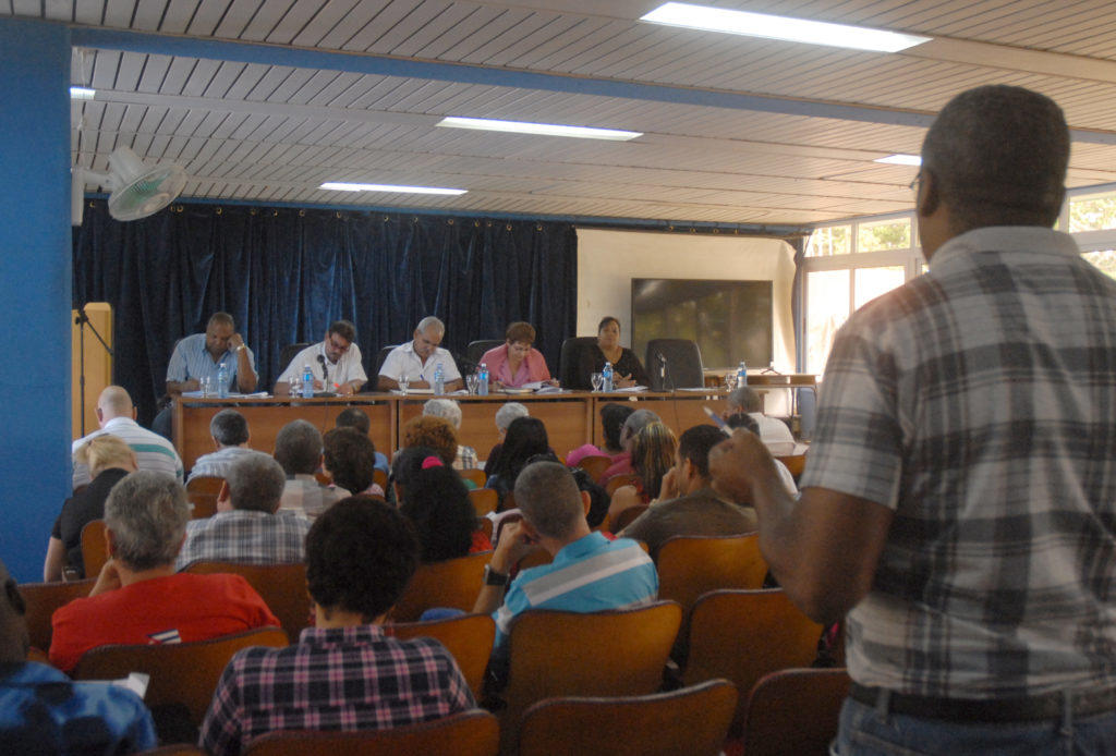 Pleno del Sindicato Nacional de Trabajadores de Transporte y Puertos (SNTTP). Foto: Agustín Borrego Torres